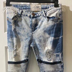 Soho Babe Blue and white light washed jeans